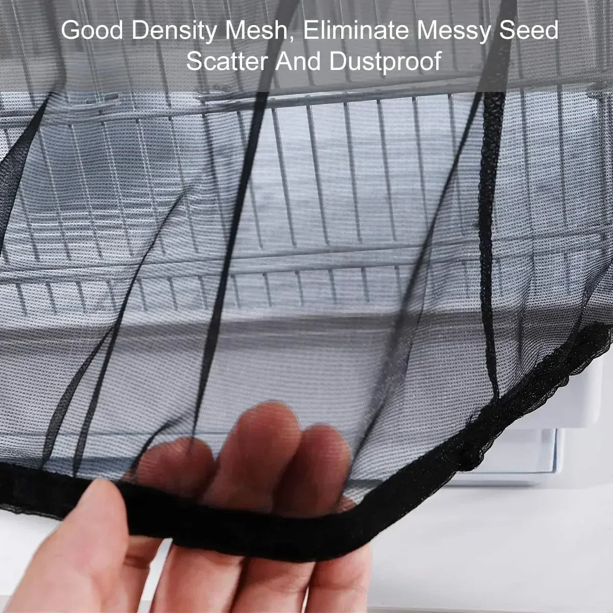 Mesh Bird Cage Cover Shell Skirt Net Easy Cleaning Catcher Guard Bird