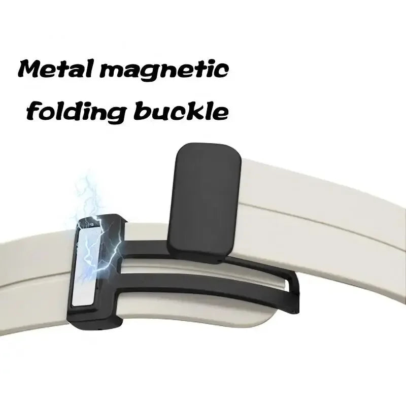 20mm 22mm Magnetic D Type Clasp Silicone Watch Band for Samsung Galaxy