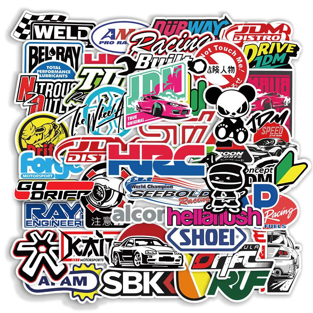 10/20/50/100pcs Cool JDM Stickers Auto Car Modify Motorcycle Scooter