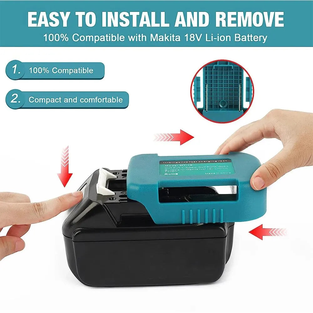 For Makita 18V With USB With Type-C Battery Holder For Makita 18V