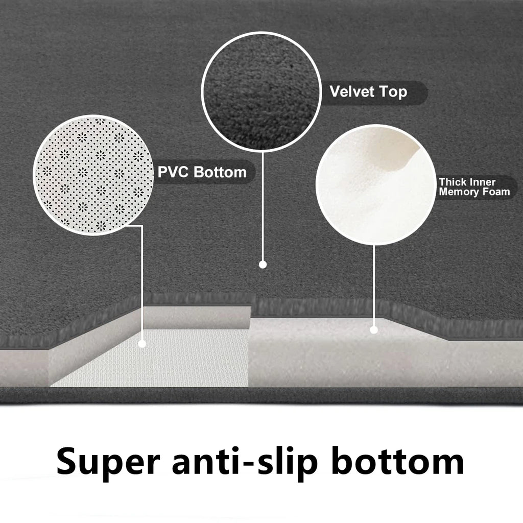 3D Non Slip Bathroom Mat Bath Mats Absorbent Doormat Carpet