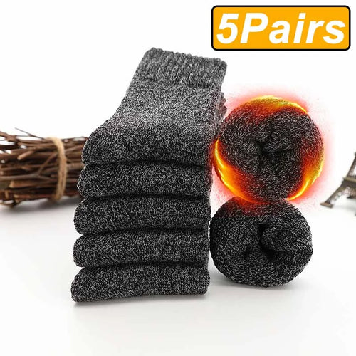 5 Pairs Winter Warm Men’s Socks Wool Male Women Socks Super Thicker