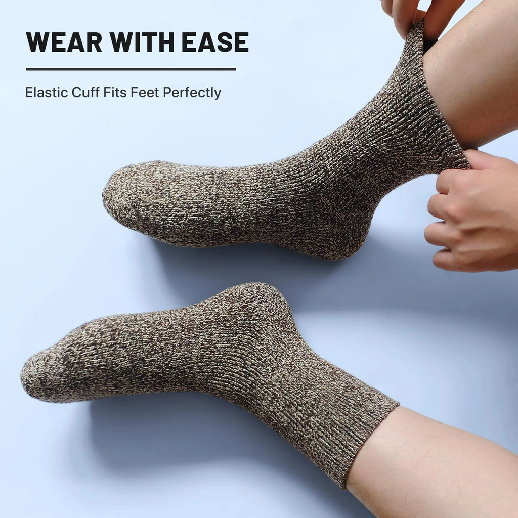 3 Pairs Winter Thick Warm Men’s Wool Socks Outdoor Thermal