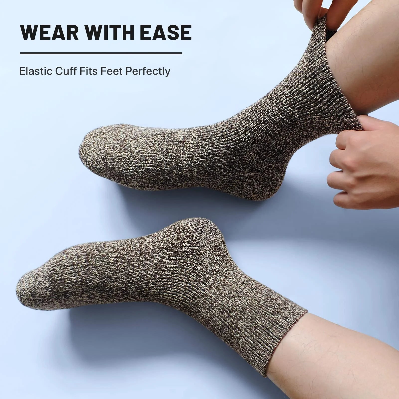 3 Pairs Winter Thick Warm Men’s Wool Socks Outdoor Thermal