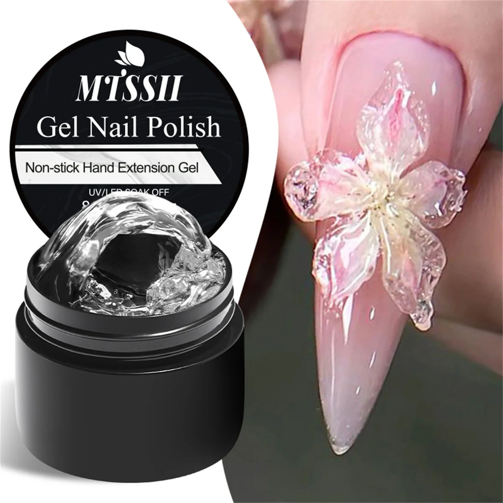 Clear Non-Stick Hand Extension Gel Nail Polish 3D