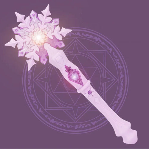 Princess Snow Wand Toy Snowflake Light Sound Sticks Kid Cosplay Fairy