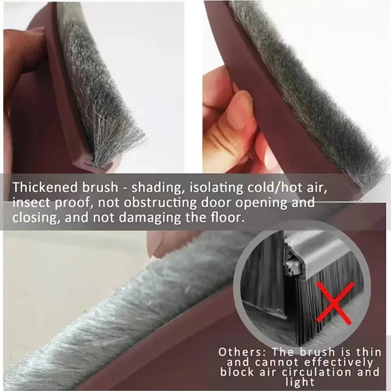 1pc 100CM Brush Seal Strip Door Bottom Seal Strip Insectproof