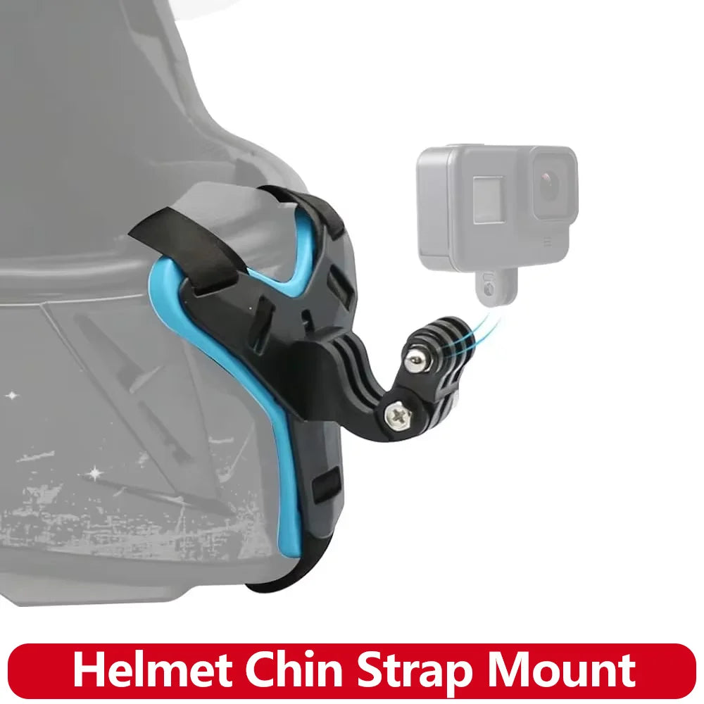 Motorcycle Helmet Chin Strap Mount for GoPro Hero 13 12 11 10 9 8 DJI