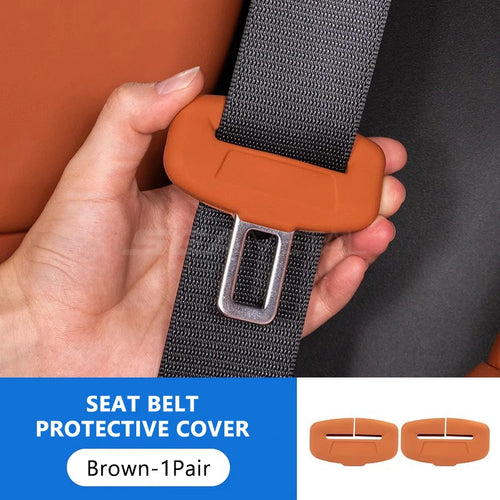 BLALION 2Pcs Seat Belt Buckle Cover Anti-Scratch Rubber Car Seat