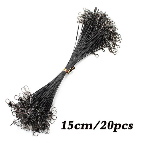 Anti Bite Steel Fishing Line Steel Wire Leader With Swivel Fishing