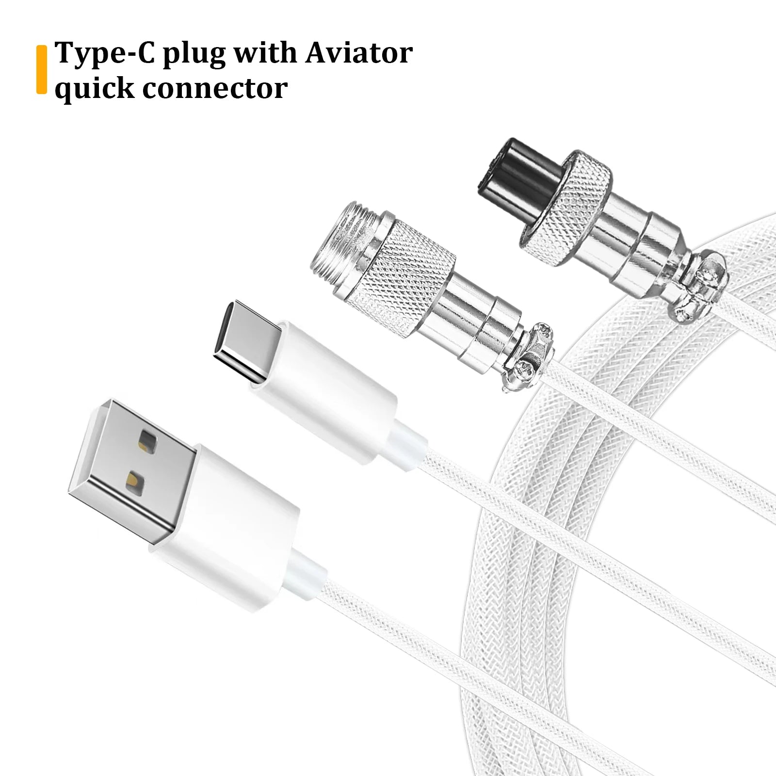 Coiled Keyboard Cable Type C To USB-A Mechanical Keyboard Cable