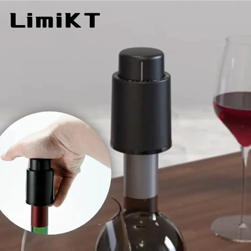 LimiKT Press Type Vacuum Red Wine Bottle Stopper Stainless Steel