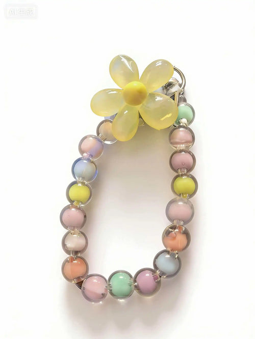 Phone Anti-lost Lanyard Key Short Wrist Pendant Colorful Macaron Round