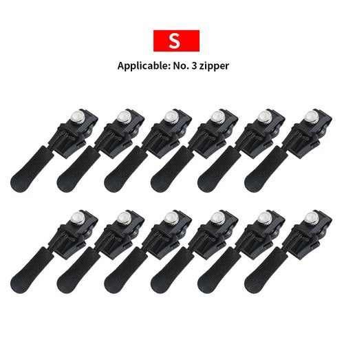 3/6/12Pcs Universal Zipper Repair Kit Quick Instant Detachable Zipper