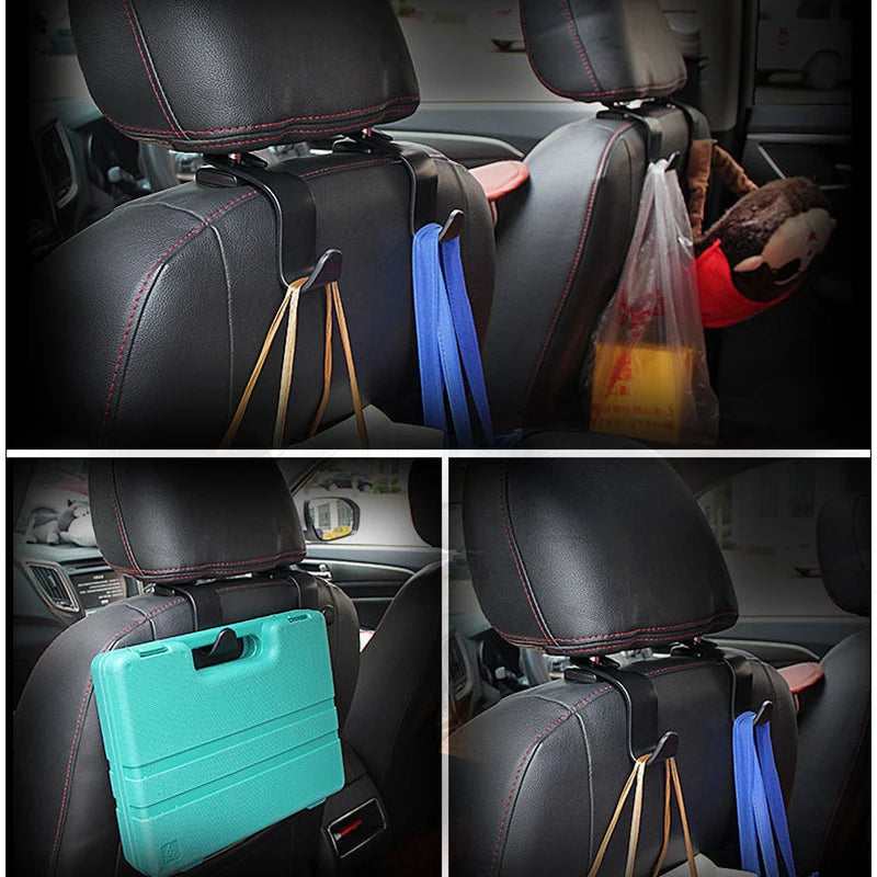 1/4Pcs Car Headrest Hooks Hanger for Bags Seat Back Organizer Holder