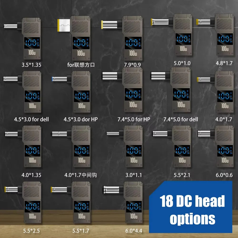 PD100W Type-C to DC Plug Converter USB C to DC Laptop Charging Adapter
