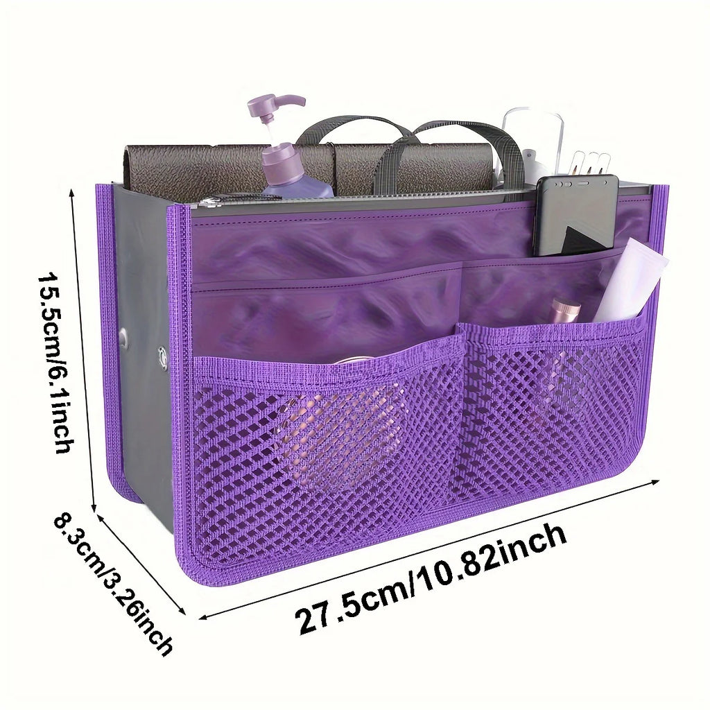 Multifunctional Bi-fold Storage Bag Double Zipper Large Capacity