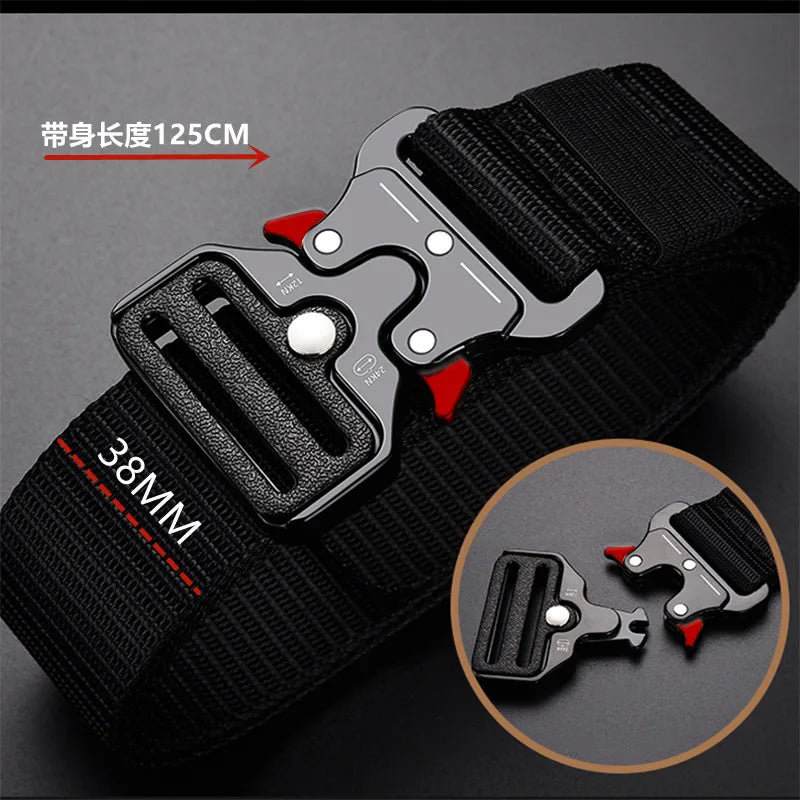 1 piece men's tactical sports belt, quick release symmetrical buckle,