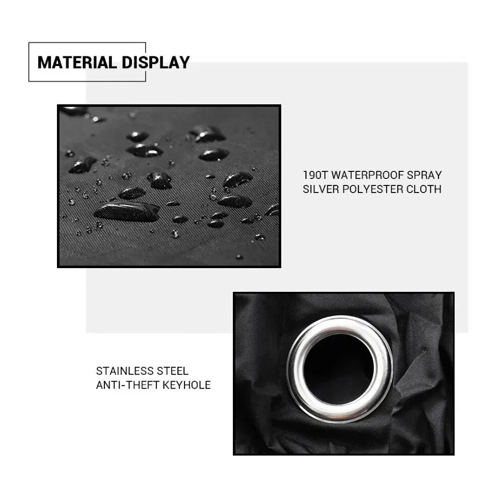 Motorcycle Cover Waterproof All Season Dustproof UV Protection 190T