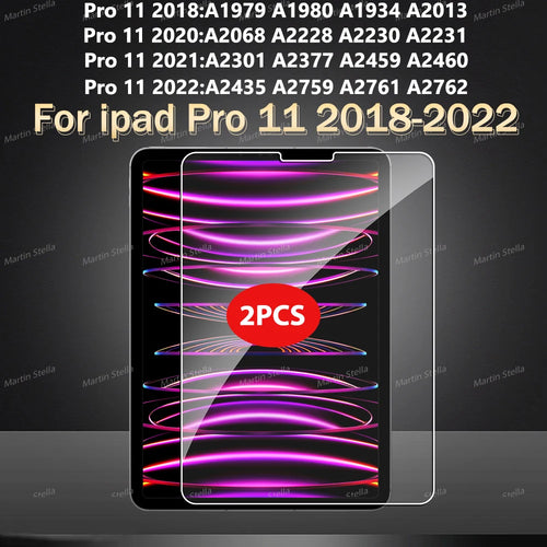 2Pcs Tempered Glass Screen Protector For ipad Pro Air 13 11 2024 M4 M2