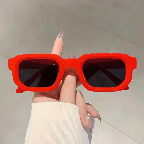 New Men Vintage Rectangle Frame Sunglasses Fashion Retro Sun Glasses