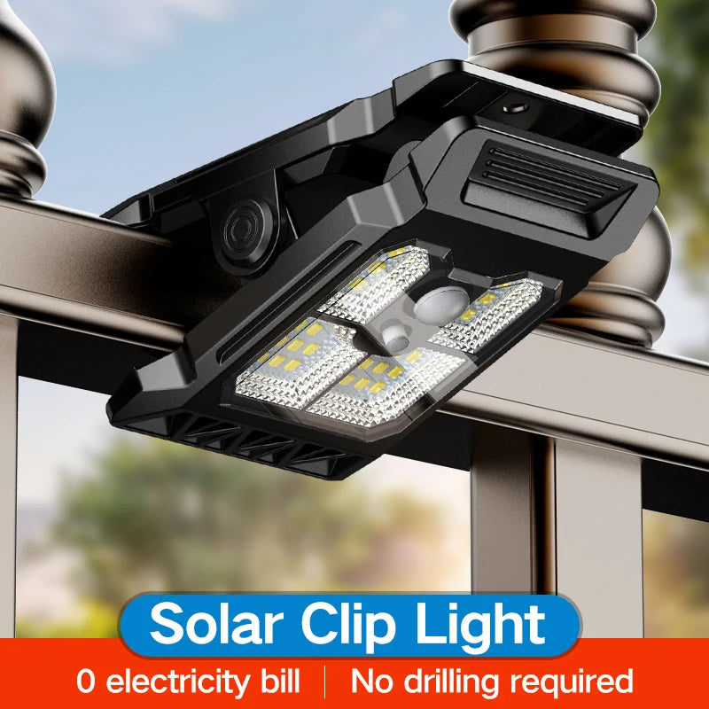 New upgraded intelligent sensing solar clip lamp outdoor courtyard