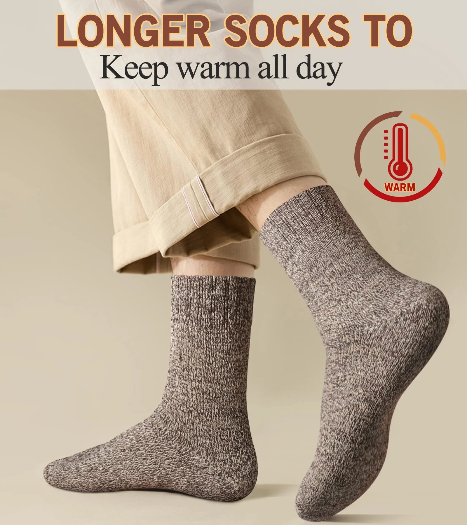 5 Pairs Winter Warm Men’s Socks Wool Male Women Socks Super Thicker