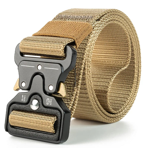 1 piece men's tactical sports belt, quick release symmetrical buckle,