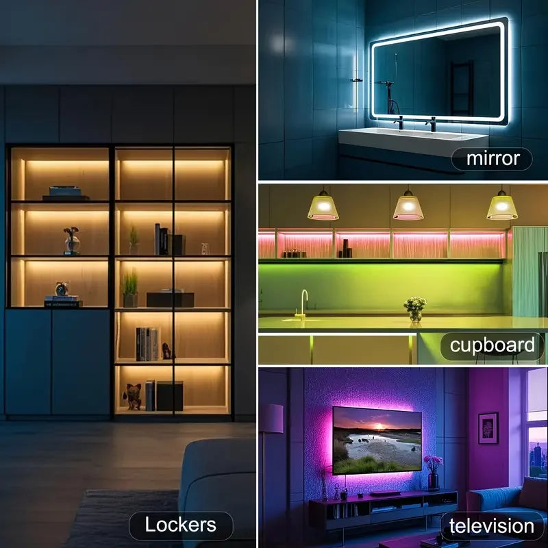 1-40M RGB LED Strip Lights USB 5V Music Sync APP & 44Key Remote