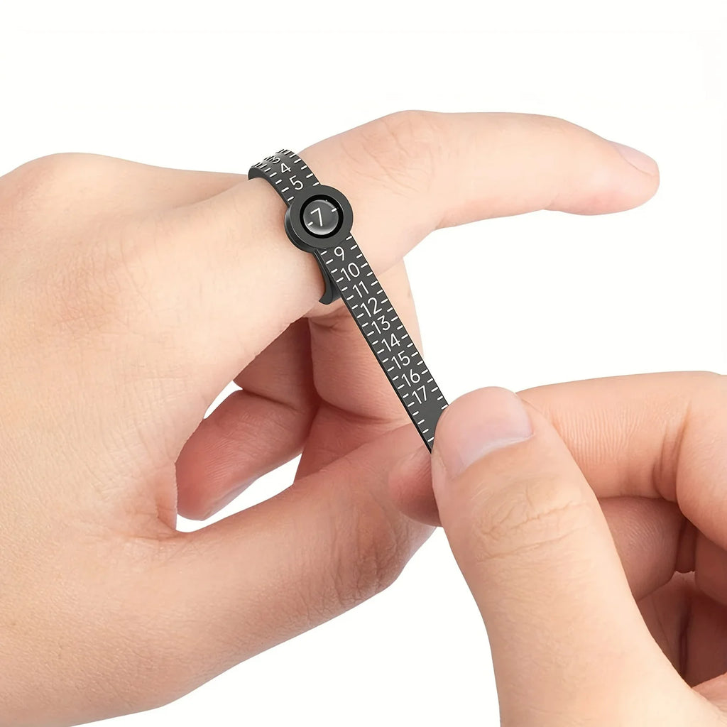 Ring Sizer with Magnifier - US/UK/EU/HK Jewelry Measuring Ruler for