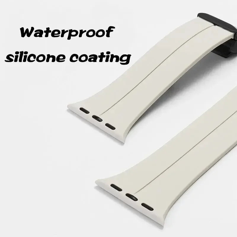 20mm 22mm Magnetic D Type Clasp Silicone Watch Band for Samsung Galaxy