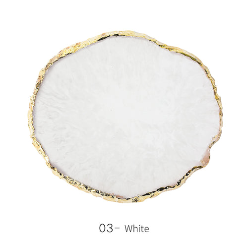 1PC Round Resin Agate Stone Nail Art Palette False Nail Tips Mixing