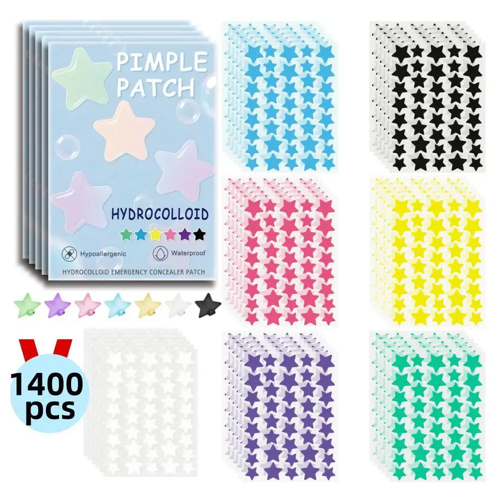 1400pcs Colorful Star Pimple Removal Sticker Invisible Breathable