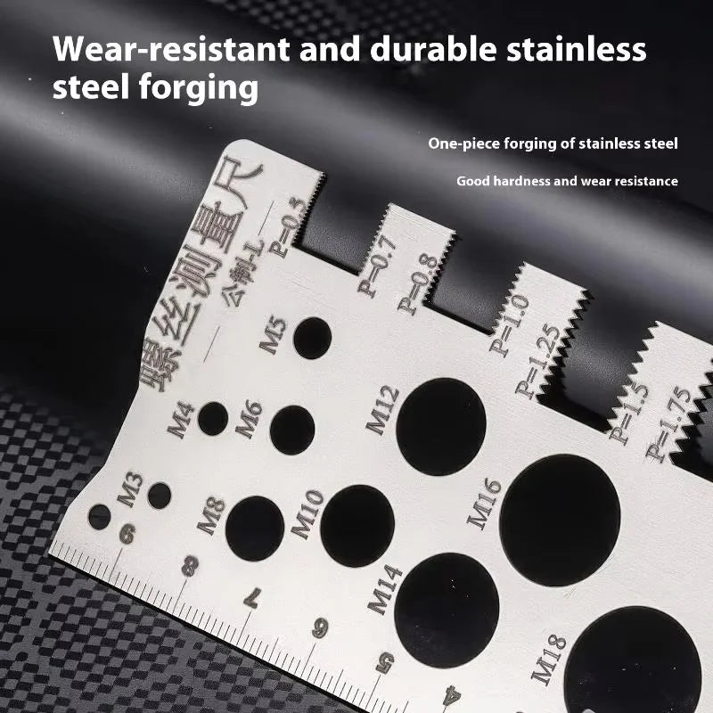NEW Screw Thread Pitch Gauge Ruler Measuring Tool Bolt Nut Metric