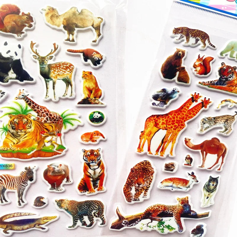 10pcs 3D Puffy Stickers Animals Bulk Stickers Scrapbook Decoration