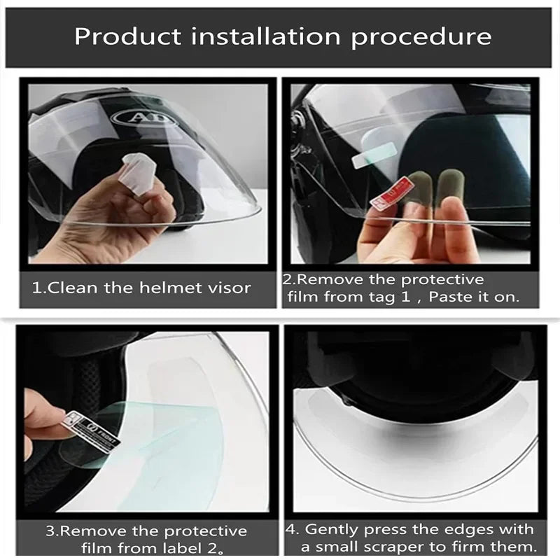 1-2Pcs Motorcycle Helmet Clear Rainproof/Anti-fog Film Helmet Lens