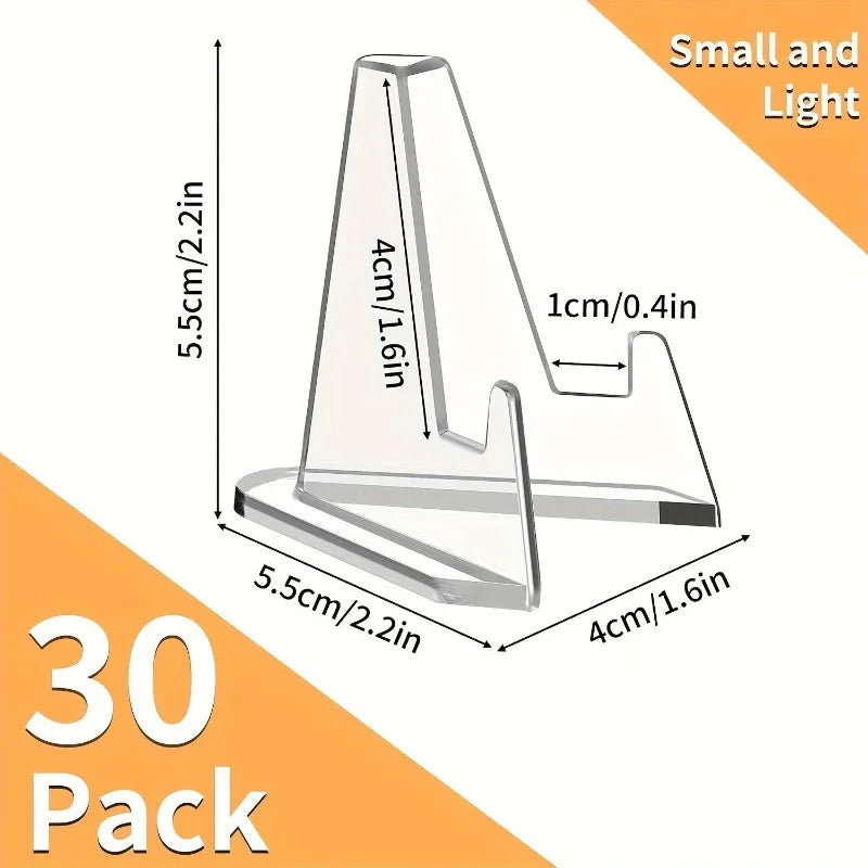30pcs Clear Acrylic Display Stands for Sports Cards And Graded