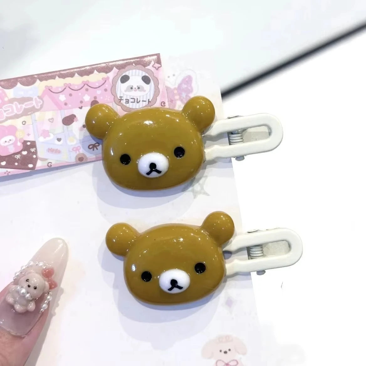 Cute Bear Hairpins Set Preppy Headdress Plastic Hair Sweet Accessories