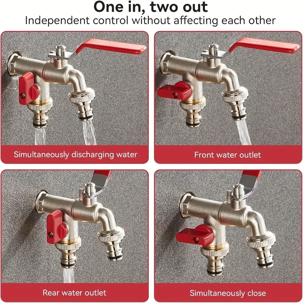 Garden Tools Brass Water Faucet 1/2" Outside & Inside Easy Turn On/Off