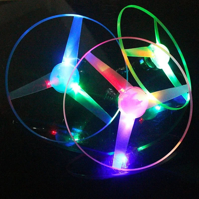 Kid Sports Pull Line Saucer Toys Children outdoor Fun Rotating Flying