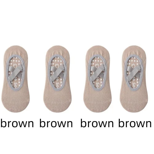 1/ 4Pair Professional Women Yoga Sock Silicone Anti-slip Ballet