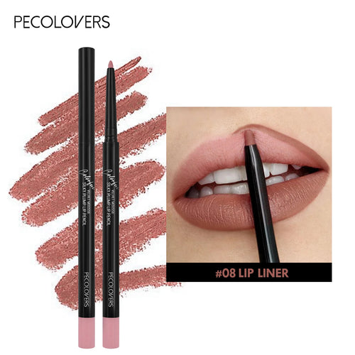 12-Color Matte Lipliner - Waterproof, Moisturizing, Long-Lasting &