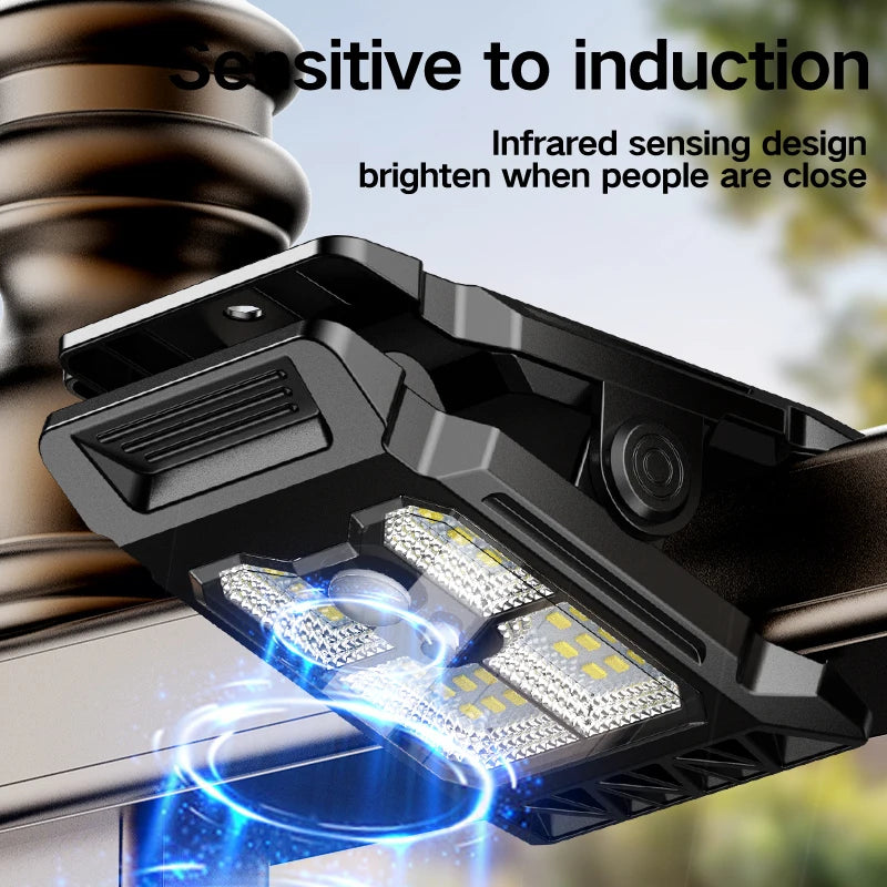 New upgraded intelligent sensing solar clip lamp outdoor courtyard