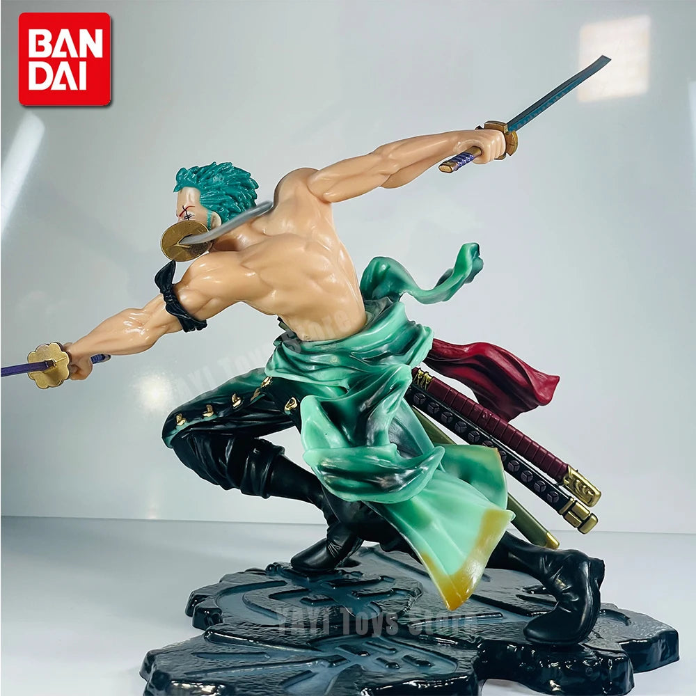 Hot One Piece 10cm Anime Figure GK Roronoa Zoro Three-blade Sa-maximum