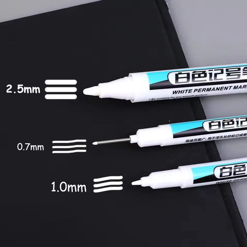 0.7/1.0/2.5MM White Permanent Marker Pens Markers Paint Pen For Wood