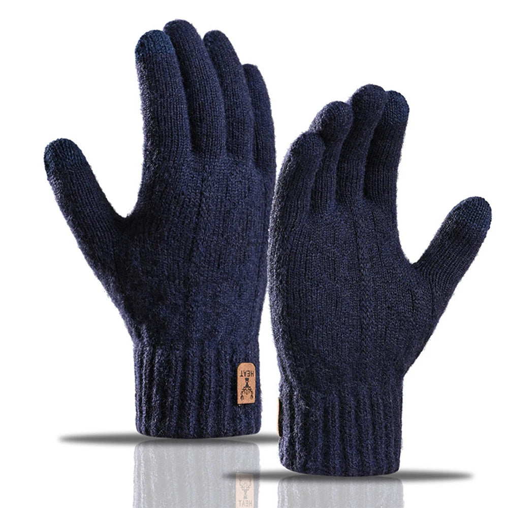 Winter Warm Gloves for Men and Women, Touchscreen Thickened Knitted