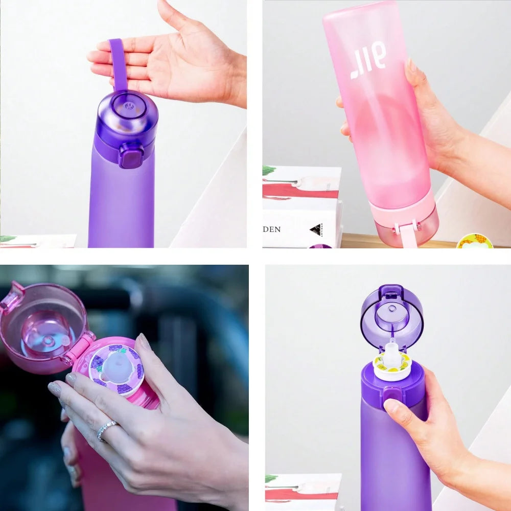 1pc Air Water Bottle With 1pc Random Flavor Pods Portable Transparent