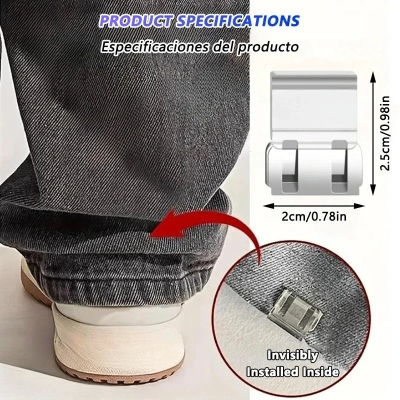 4/10PCS Invisible Leg Shortening Clip, Non-Slip Pants Edge Clip, Quick