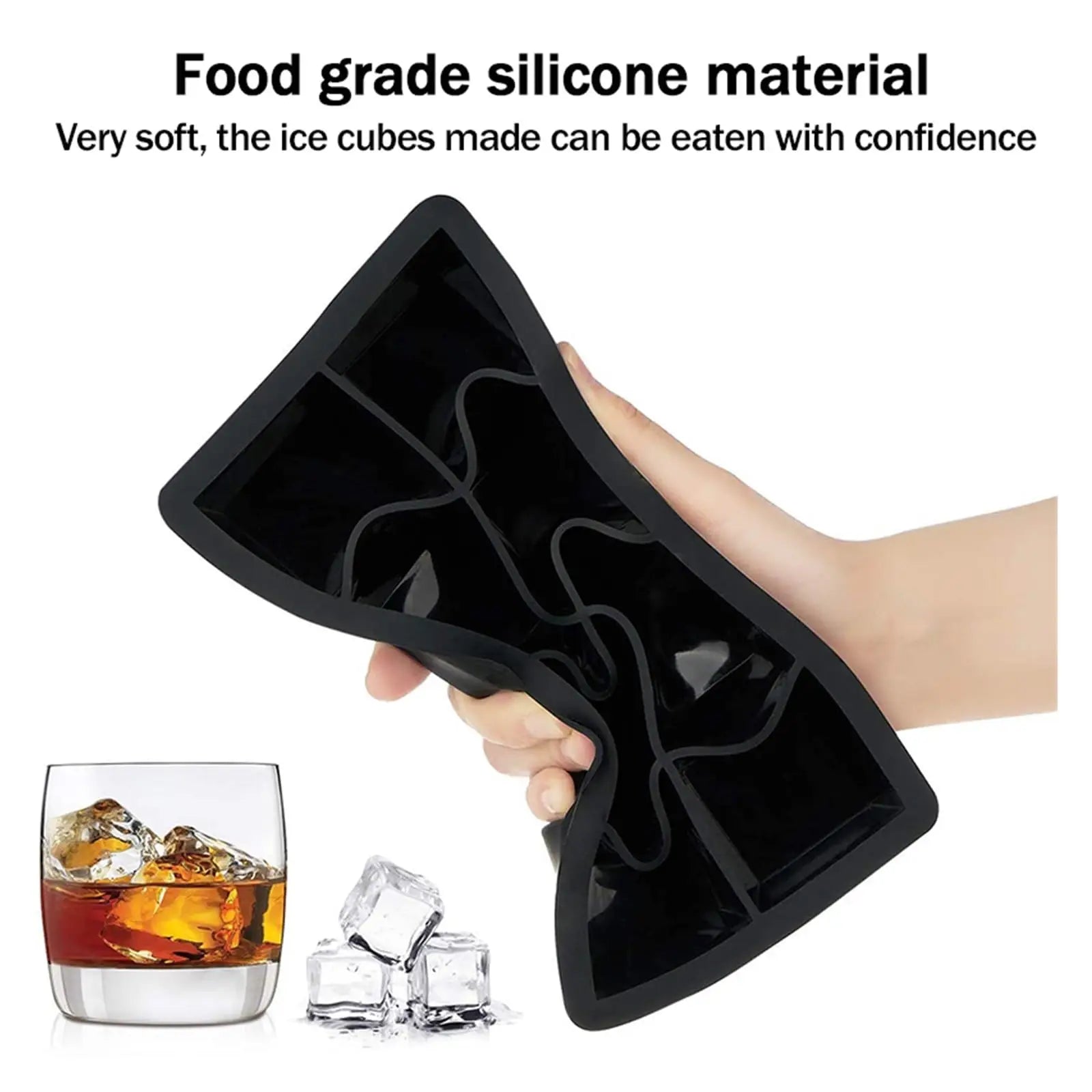 Silicone Ice Cube Tray 4/6/15 Square Ice Cube Moulds 3 x 3 cm Reusable