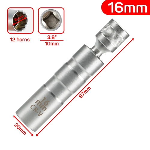 Spark Plug Socket Wrench Adapter 14mm16mm Set Universal Joint with